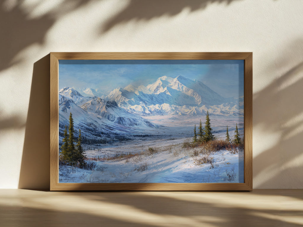 Denali National Park Winter Wall Art | Alaska Mountain Landscape Painting