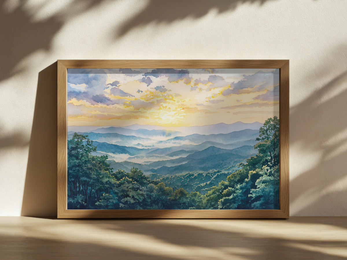 Shenandoah National Park Summer Sunset Wall Art | Virginia Blue Ridge Mountain Landscape Painting