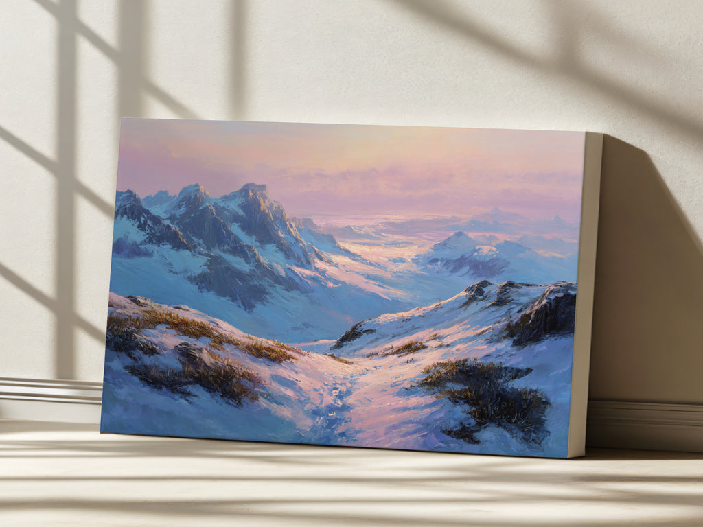 Harding Icefield Winter Sunrise Wall Art | Kenai Fjords National Park Alaska Landscape Painting