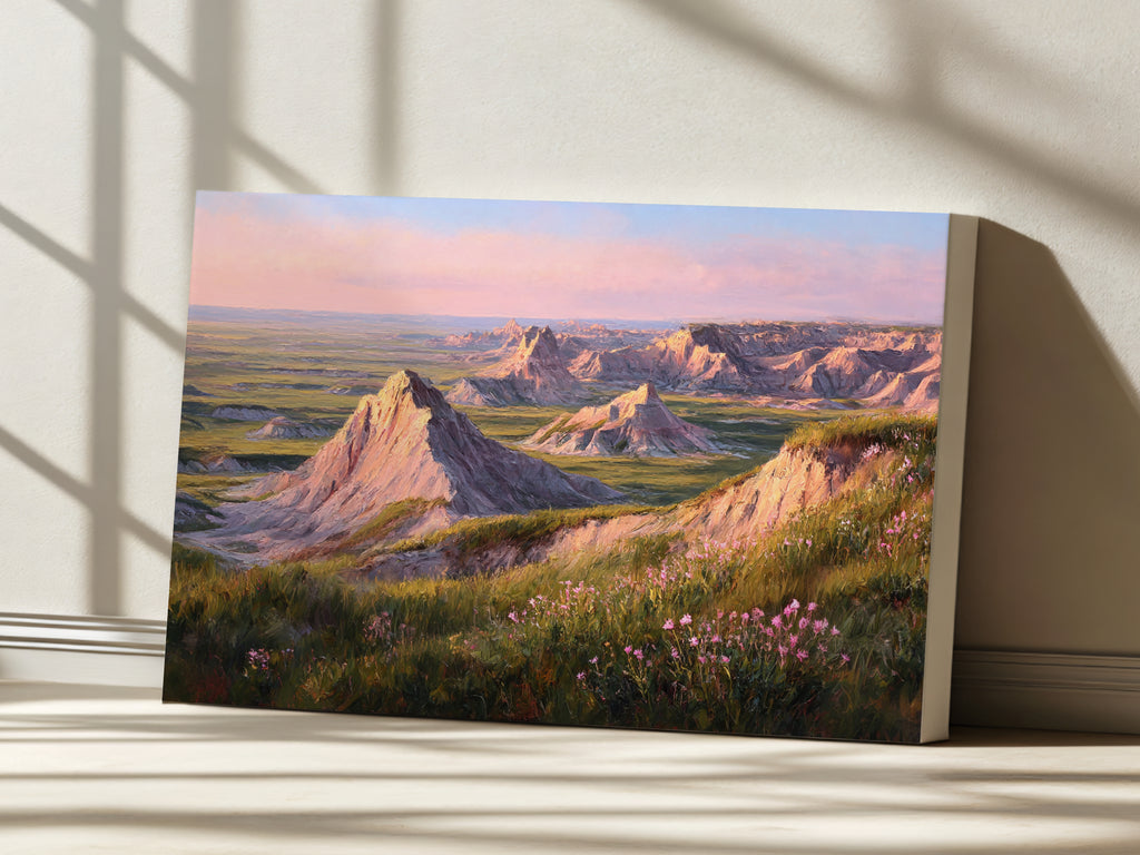 Badlands National Park Spring Sunrise Wall Art | South Dakota Landscape Painting