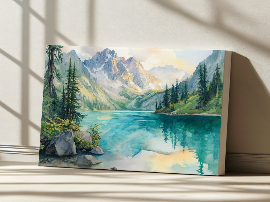 Colchuck Lake Summer Sunrise Wall Art | Washington Lakeside Painting