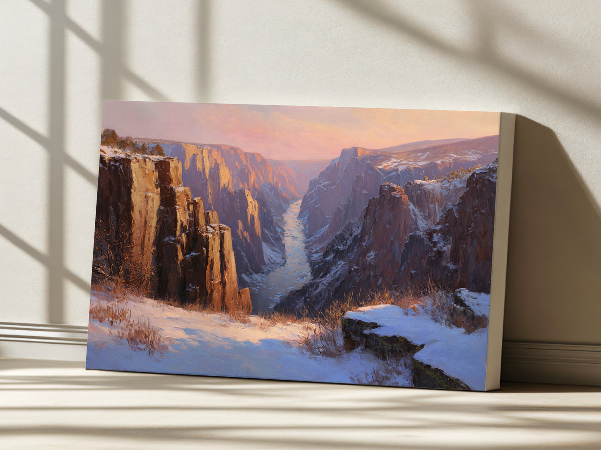 Black Canyon of the Gunnison National Park Winter Sunset Wall Art | Colorado Landscape Painting