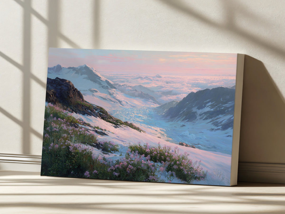 Harding Icefield Spring Sunrise Wall Art | Kenai Fjords National Park Alaska Landscape Painting