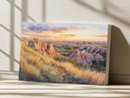 Badlands National Park Summer Sunset Wall Art | South Dakota Prairie Painting