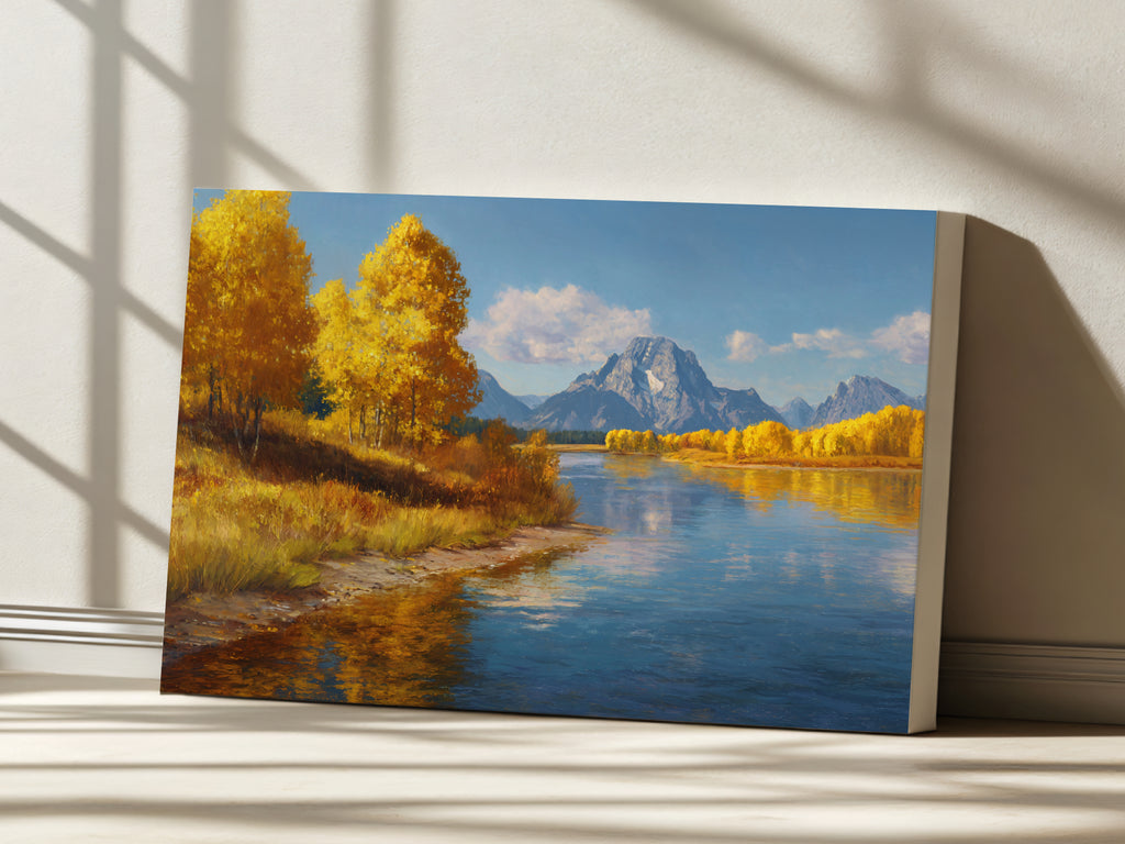 Oxbow Bend Fall Wall Art | Grand Teton National Park Wyoming Landscape Painting