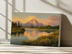 Oxbow Bend Spring Sunset Wall Art | Grand Teton National Park Wyoming Landscape Painting