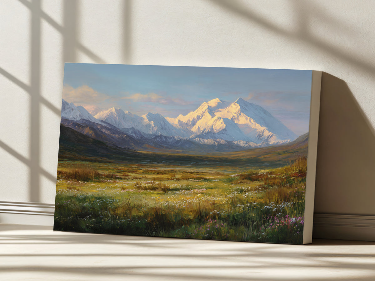 Denali National Park Spring Wall Art | Alaska Mountain Landscape Painting