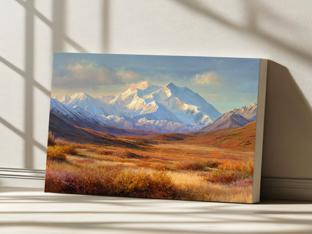 Denali National Park Fall Wall Art | Alaska Mountain Landscape Painting