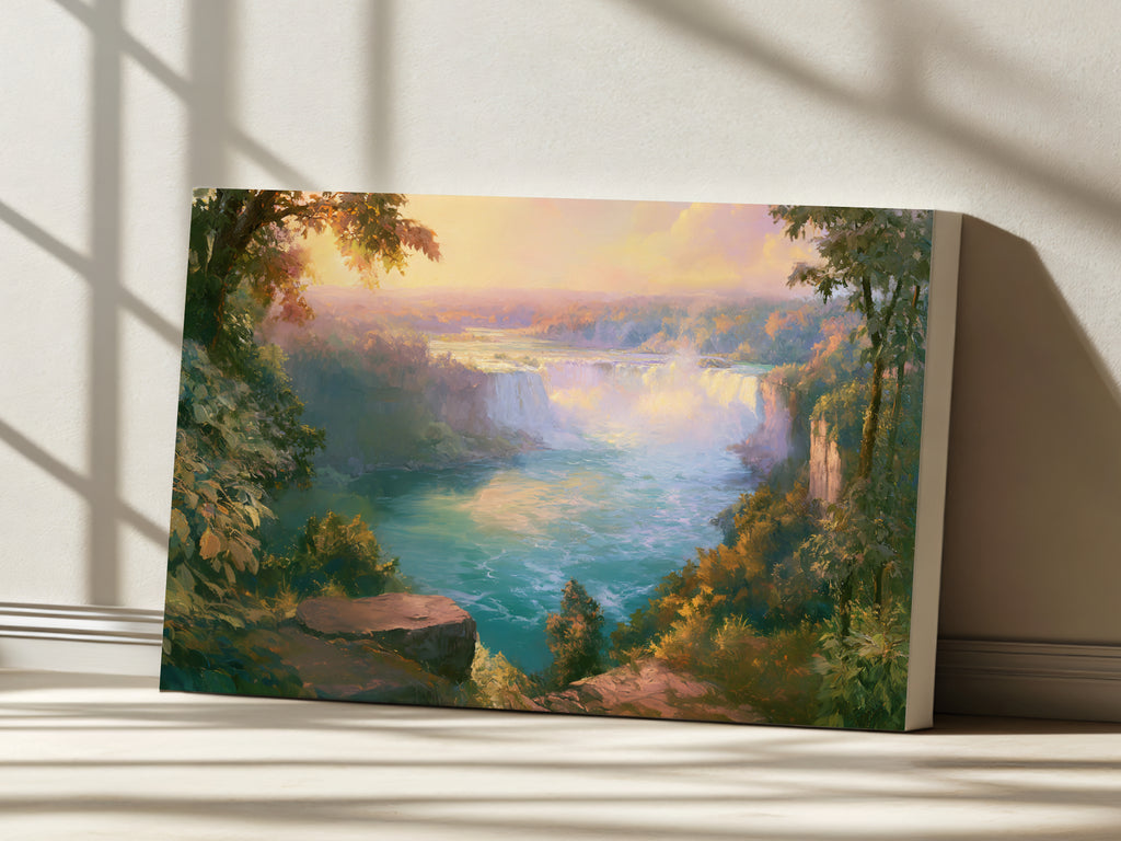 Niagara Falls Summer Sunrise Wall Art | Canada New York Landscape Painting
