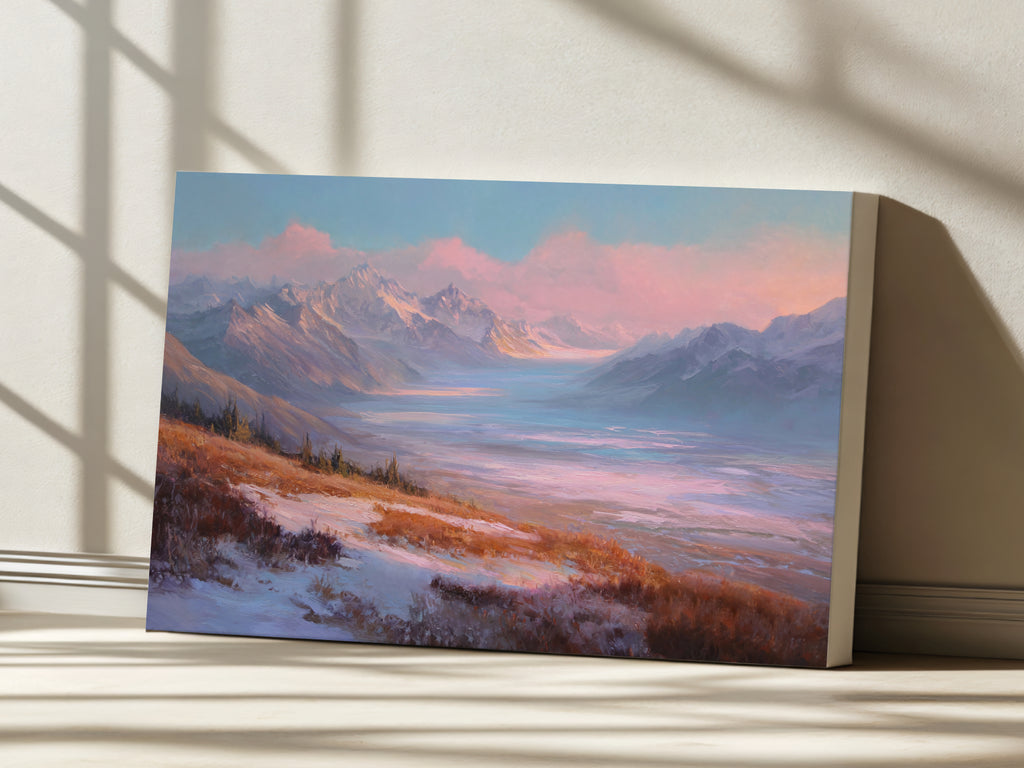 Harding Icefield Fall Sunset Wall Art | Kenai Fjords National Park Alaska Landscape Painting