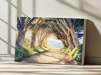 Half Moon Bay Summer Sunrise Wall Art | California Cypress Tree Tunnel Painting
