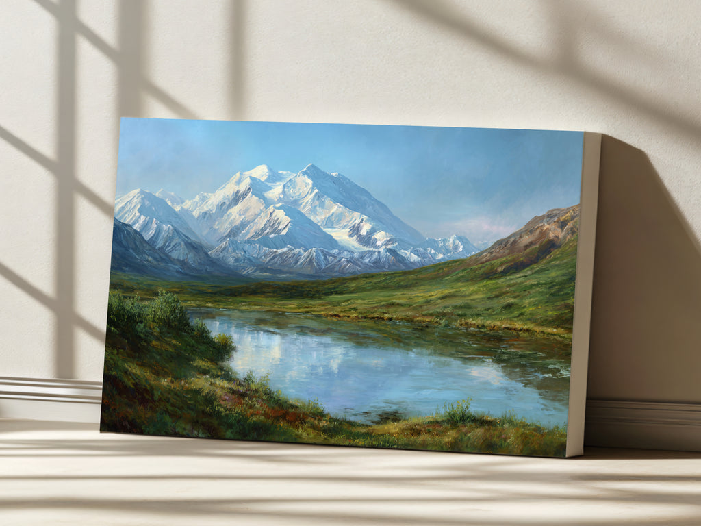 Denali National Park Summer Wall Art | Alaska Mountain Landscape Painting