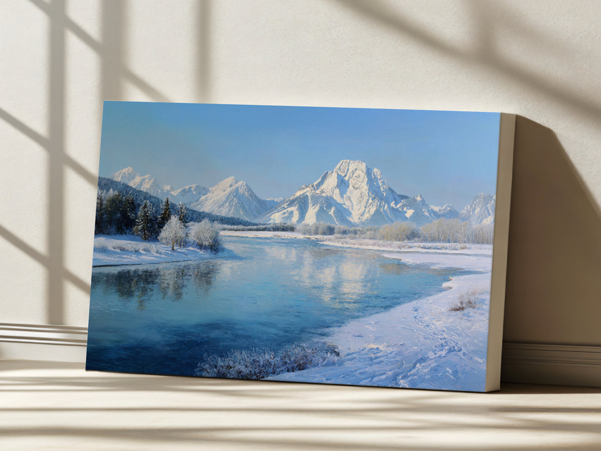 Oxbow Bend Winter Wall Art | Grand Teton National Park Wyoming Landscape Painting
