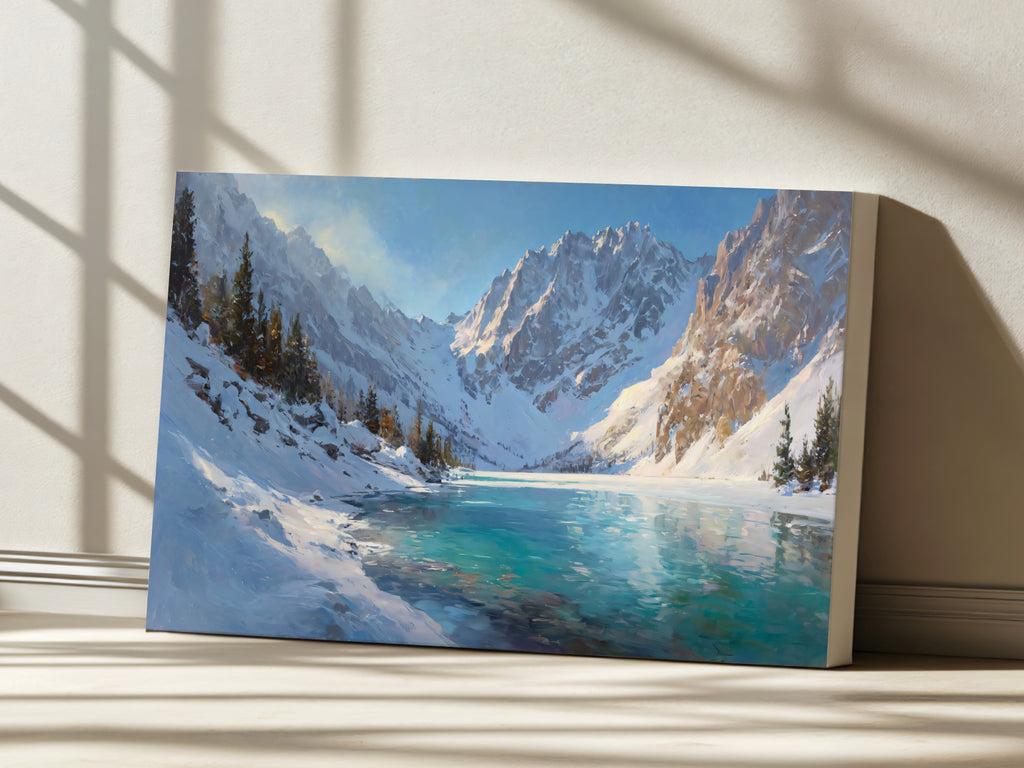 Colchuck Lake Winter Wall Art | Washington Landscape Painting