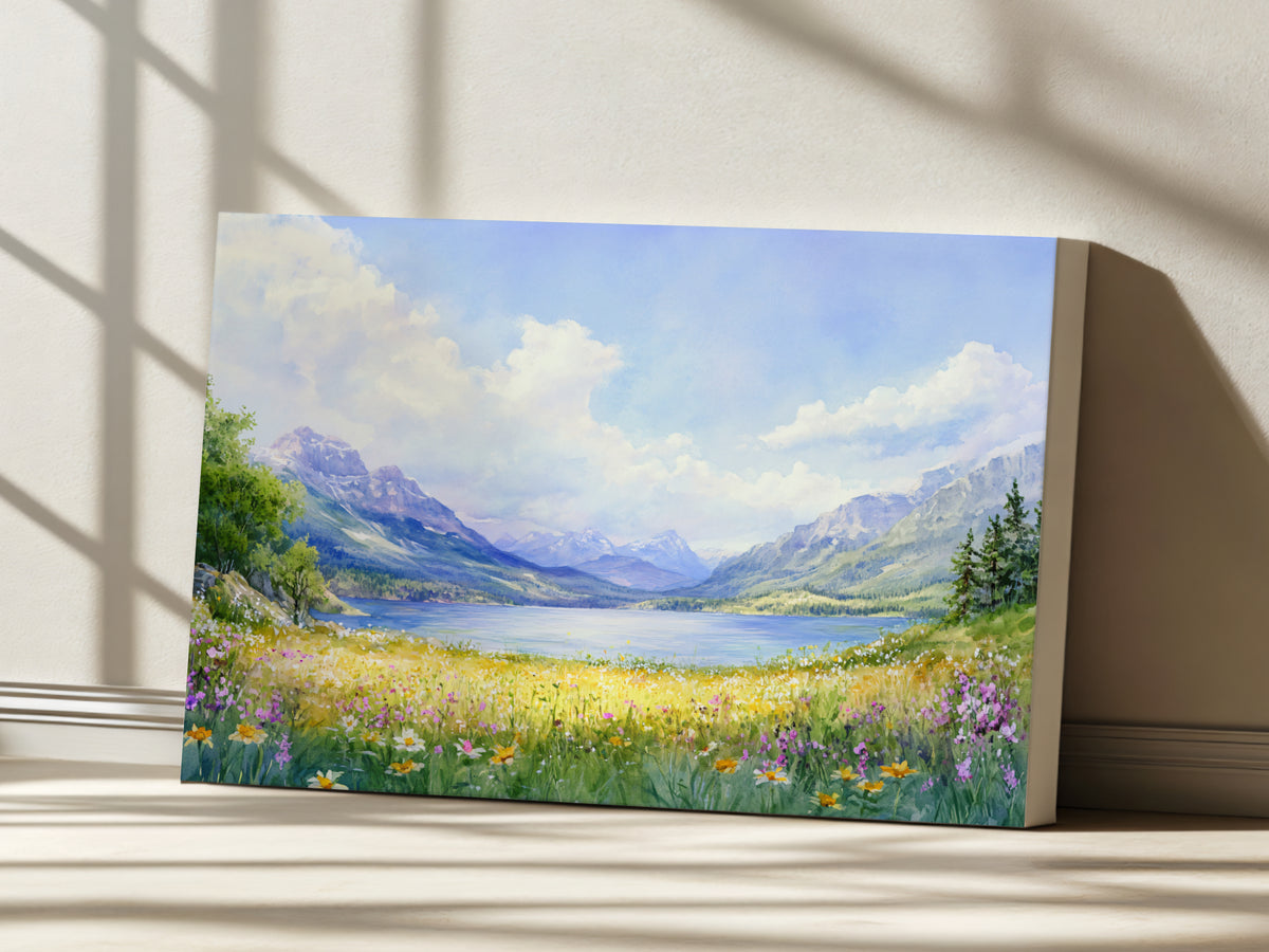 Waterton Lakes National Park Spring Wall Art | Canada Lakeside Painting