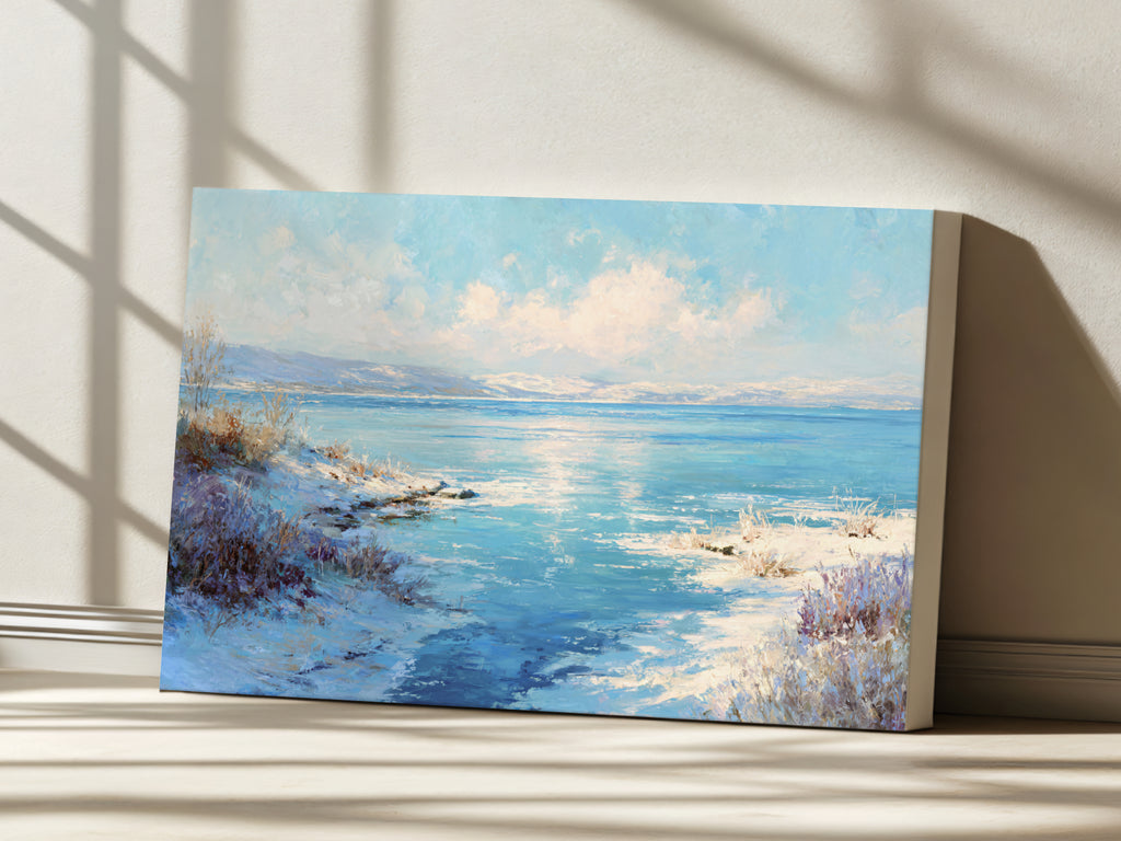 Lake Superior Winter Wall Art | Minnesota Coastal Landscape Painting