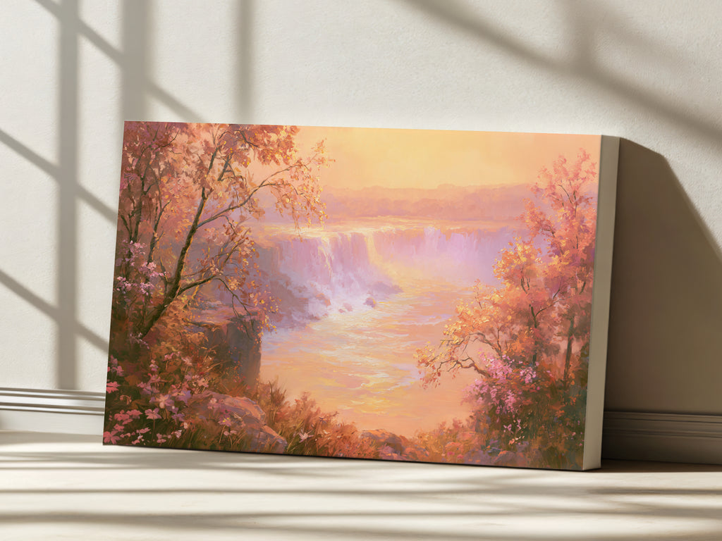 Niagara Falls Spring Sunset Wall Art | Canada New York Landscape Painting