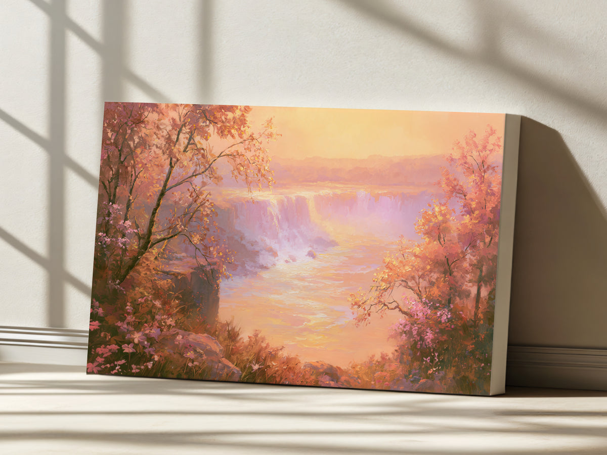 Niagara Falls Spring Sunset Wall Art | Canada New York Landscape Painting