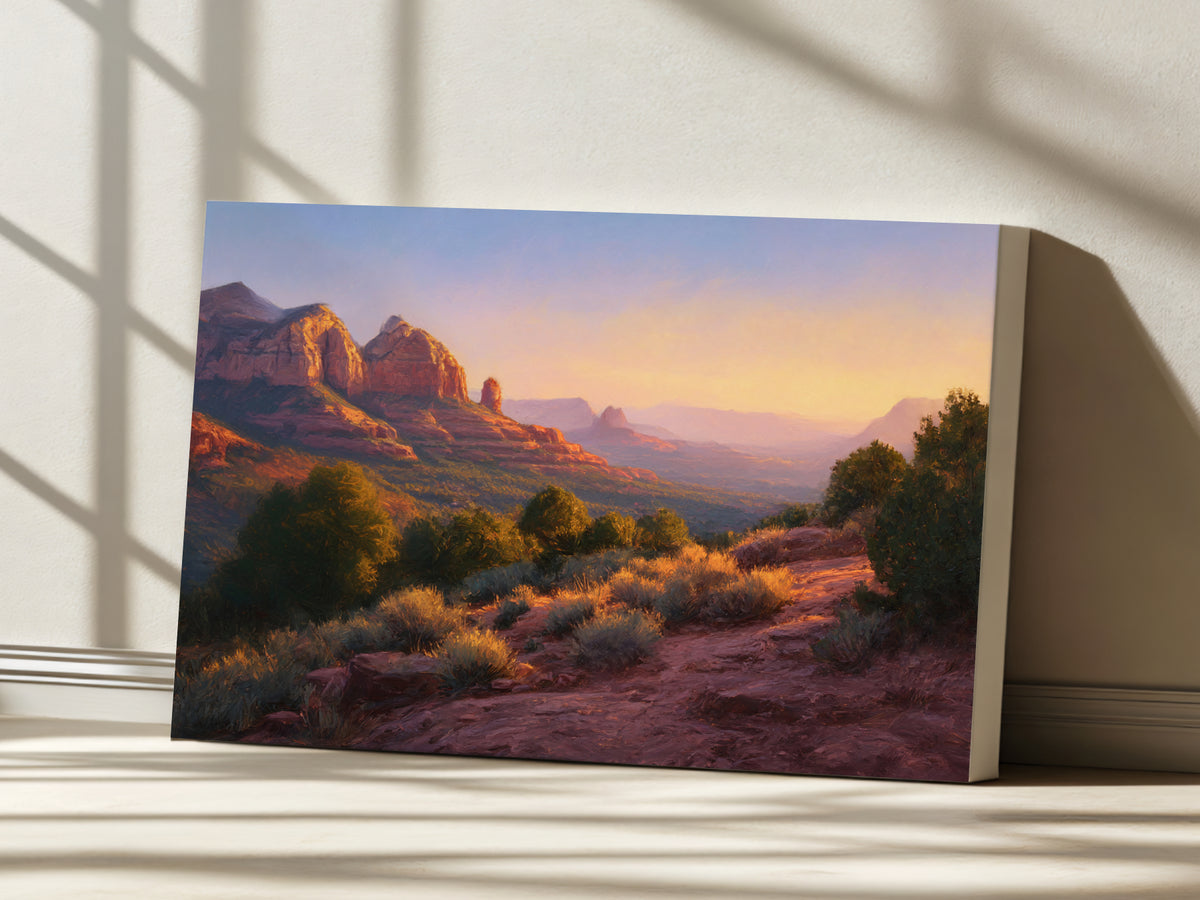 Sedona Summer Sunset Wall Art | Arizona Red Rock Landscape Painting