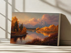 Oxbow Bend Fall Sunset Wall Art | Grand Teton National Park Wyoming Landscape Painting