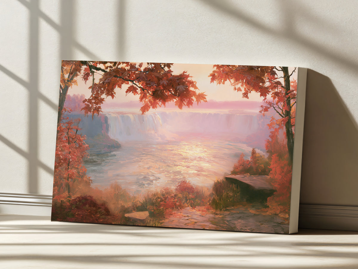 Niagara Falls Fall Sunrise Wall Art | Canada New York Landscape Painting