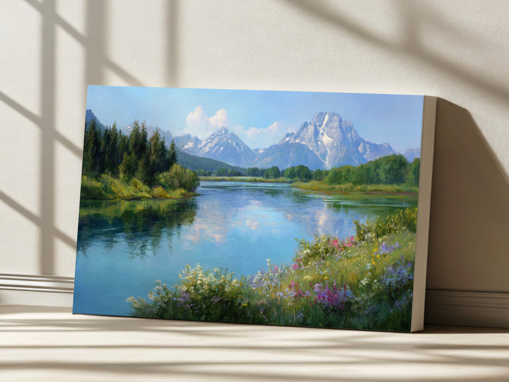 Oxbow Bend Spring Wall Art | Grand Teton National Park Wyoming Landscape Painting
