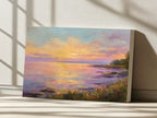 Lake Superior Spring Sunset Wall Art | Minnesota Coastal Wildflower Painting