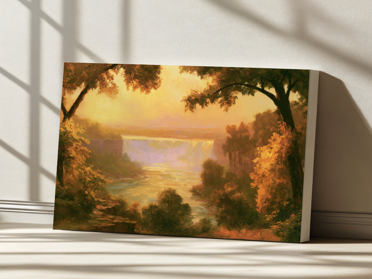 Niagara Falls Summer Sunset Wall Art | Canada New York Landscape Painting