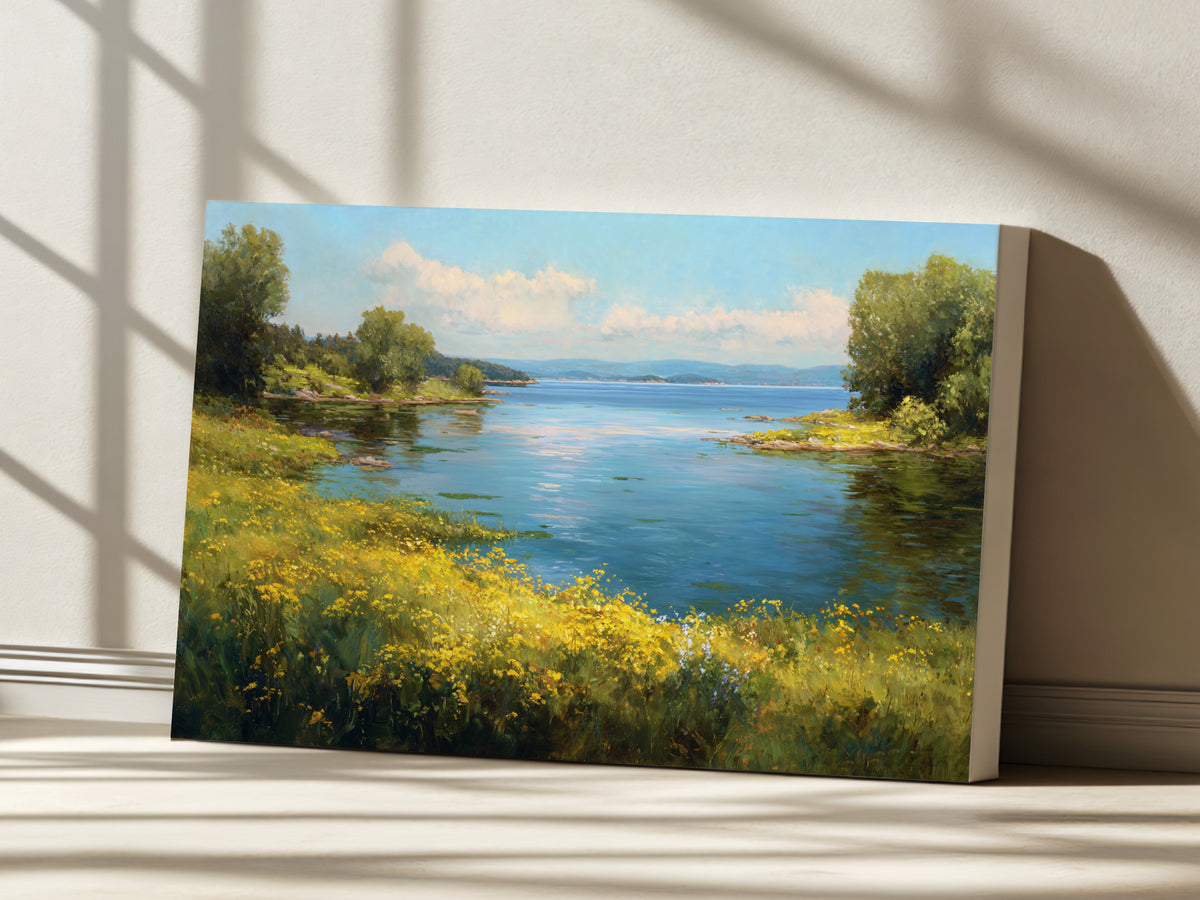 Lake Superior Spring Wall Art | Minnesota Shoreline Wildflower Painting
