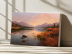 Stanley Lake Fall Sunrise Wall Art | Idaho Sawtooth Mountain Landscape Painting