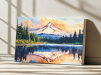 Mount Hood Summer Sunset Wall Art | Mirror Lake Oregon Lakeside Painting