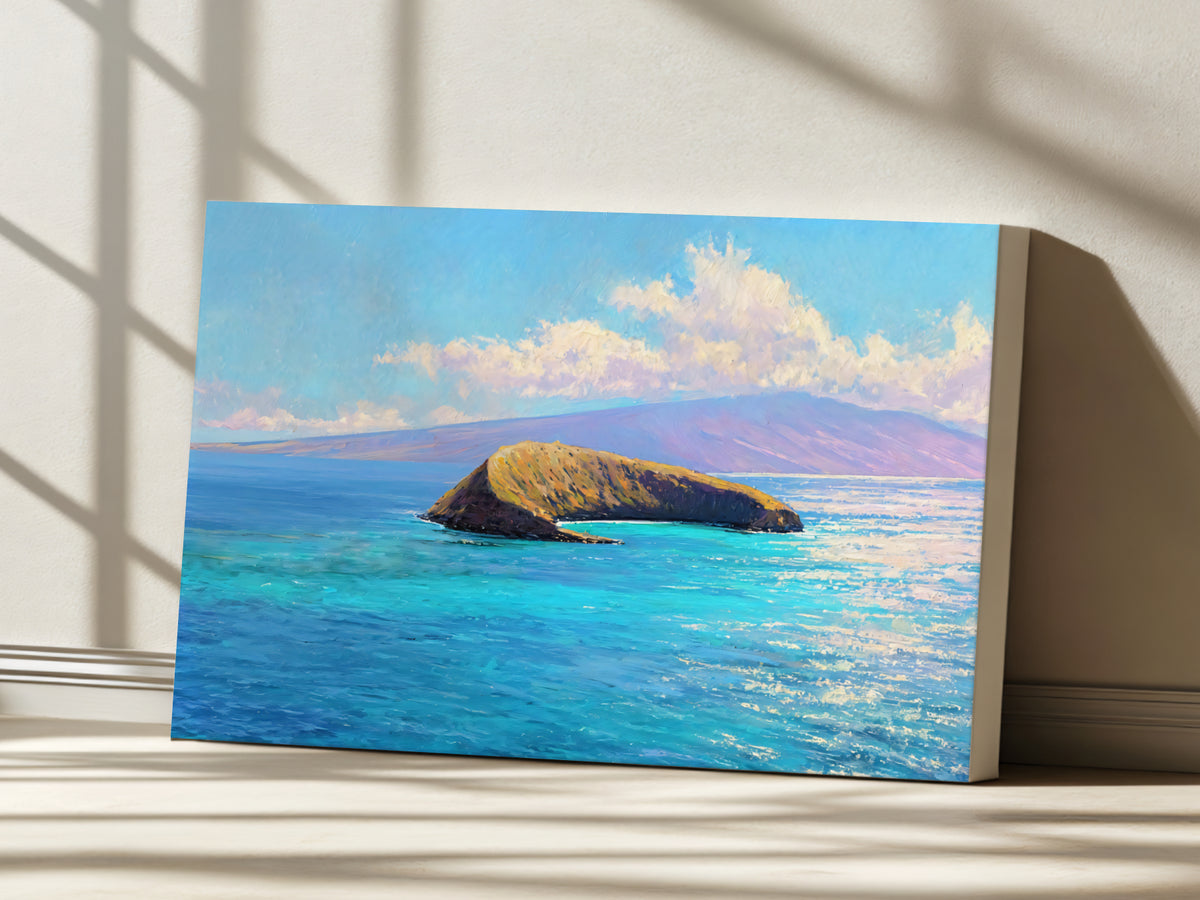 Molokini Crater Spring Wall Art | Hawaii Maui Tropical Ocean Landscape Painting