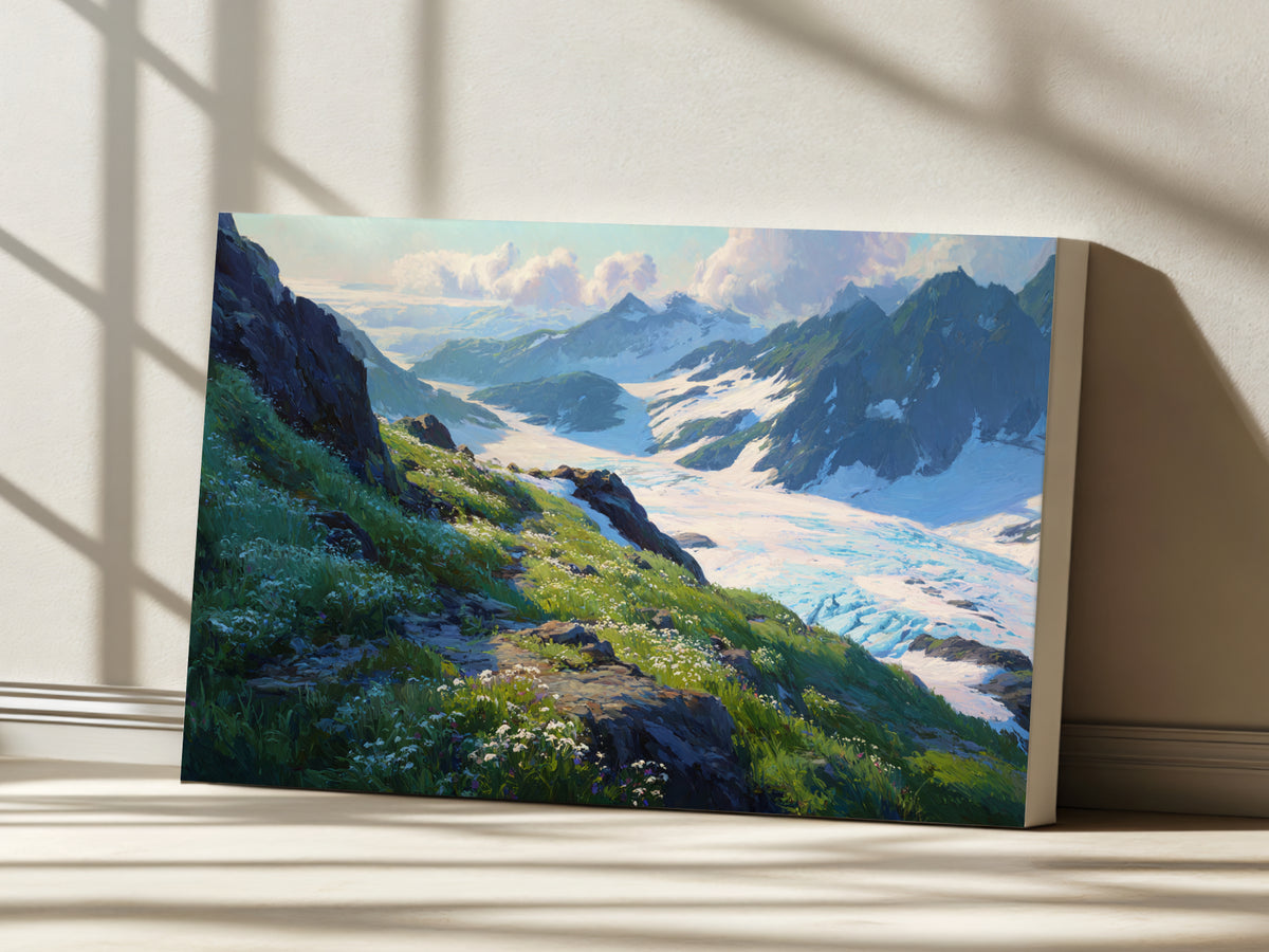 Harding Icefield Summer Wall Art | Kenai Fjords National Park Alaska Landscape Painting