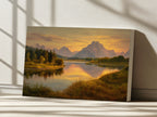 Oxbow Bend Summer Sunset Wall Art | Grand Teton National Park Wyoming Landscape Painting