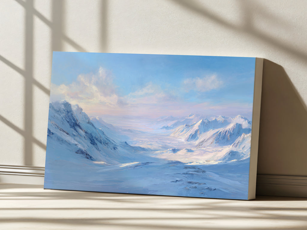 Harding Icefield Winter Wall Art | Kenai Fjords National Park Alaska Landscape Painting