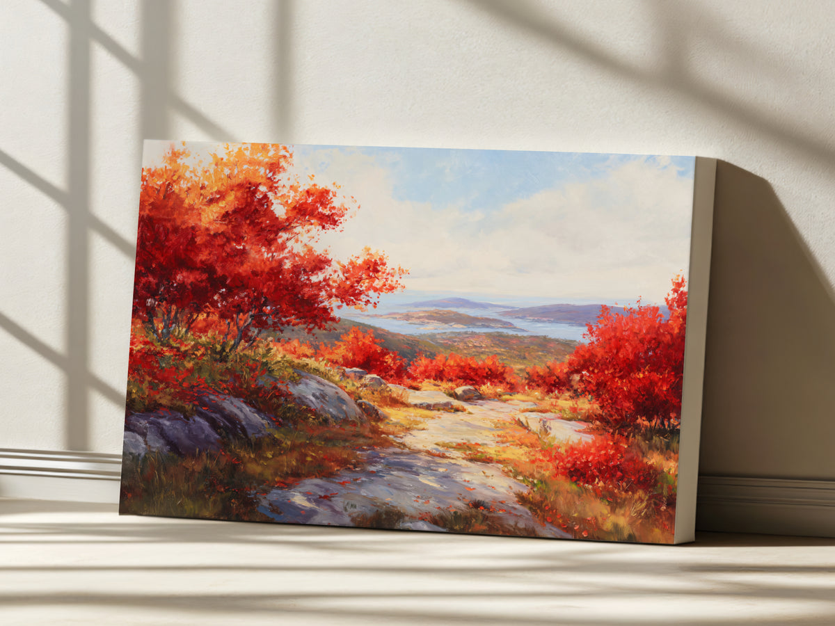 Mount Cadillac Fall Wall Art | Acadia National Park Maine Landscape Painting
