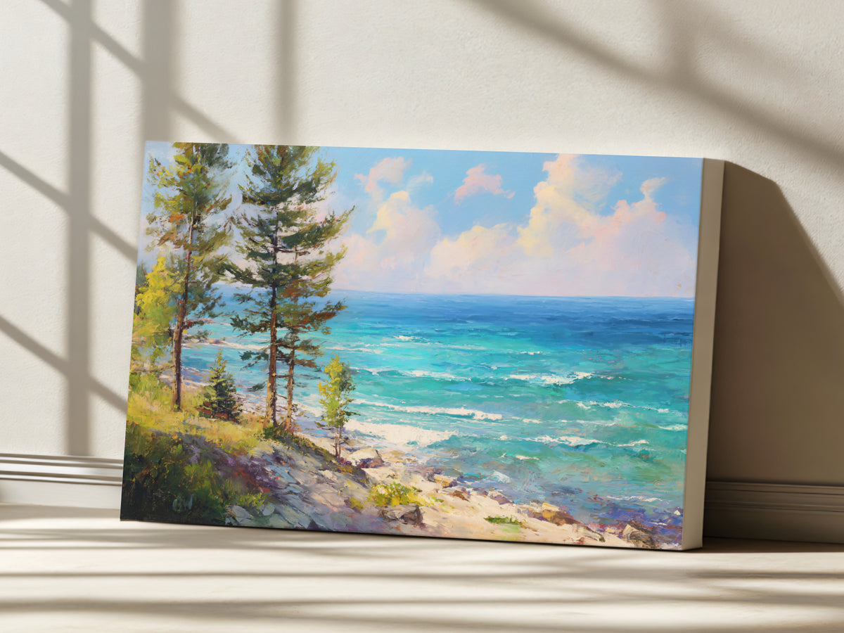Lake Michigan Summer Wall Art | Midwest Lakeshore Landscape Painting