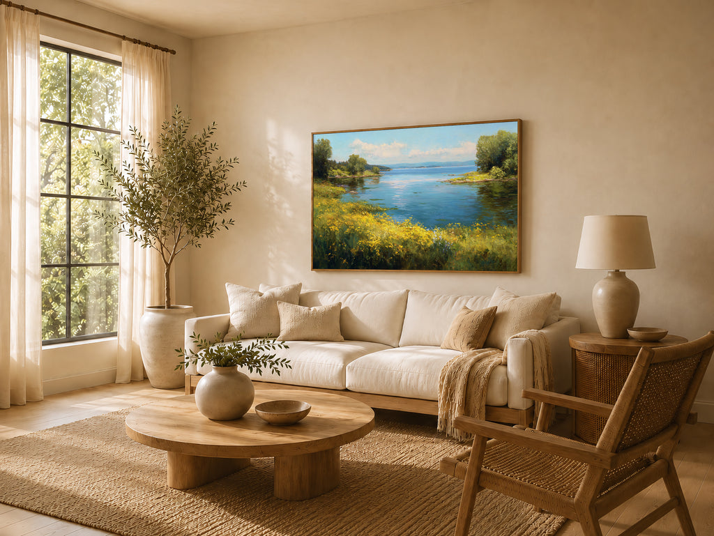 Lake Superior Spring Wall Art | Minnesota Shoreline Wildflower Painting