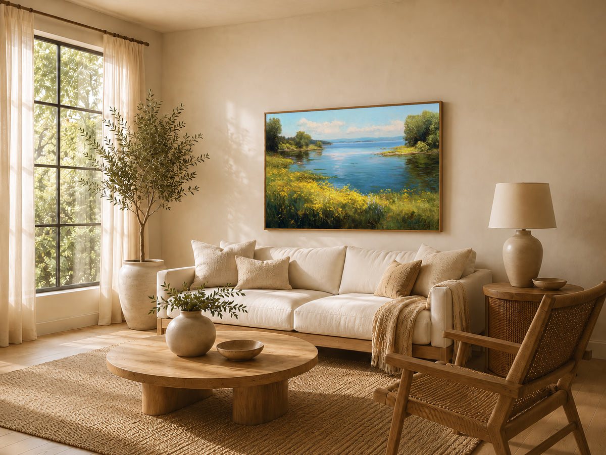 Lake Superior Spring Wall Art | Minnesota Shoreline Wildflower Painting