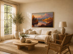 Oxbow Bend Fall Sunset Wall Art | Grand Teton National Park Wyoming Landscape Painting