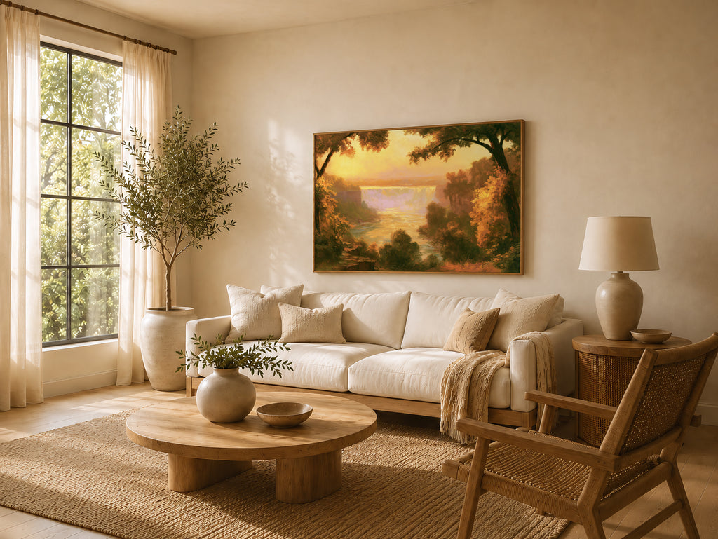 Niagara Falls Summer Sunset Wall Art | Canada New York Landscape Painting