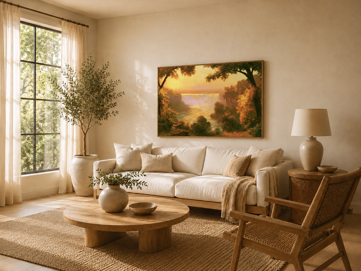 Niagara Falls Summer Sunset Wall Art | Canada New York Landscape Painting