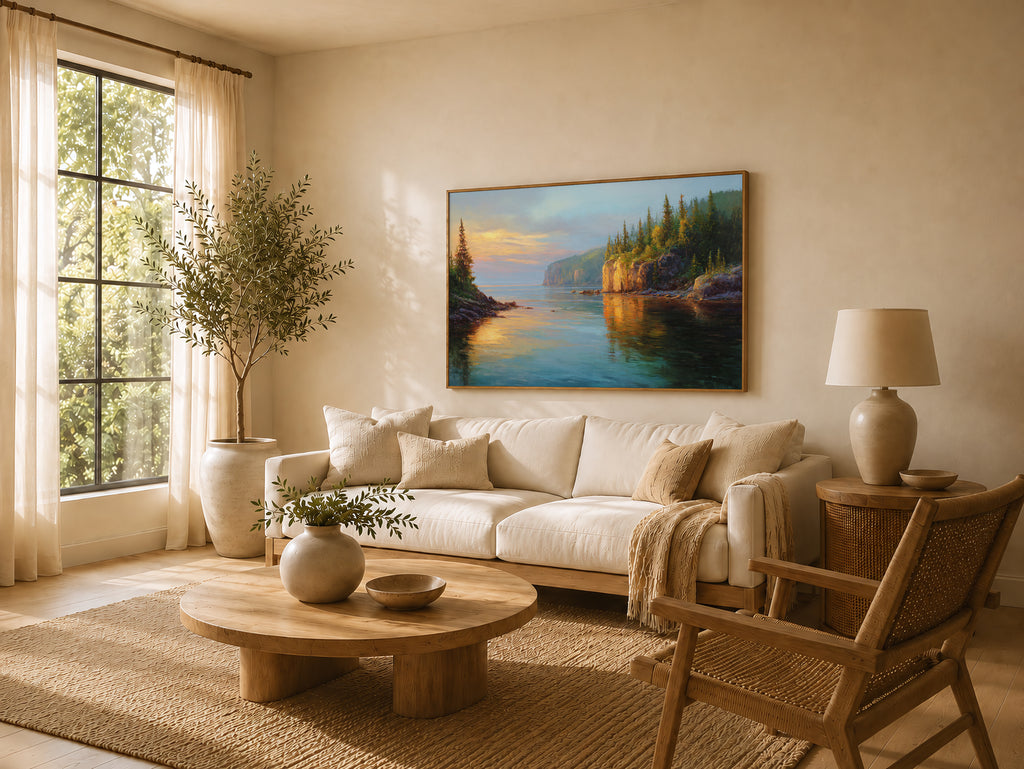 Lake Superior Summer Sunrise Wall Art | Minnesota Coastal Landscape Painting