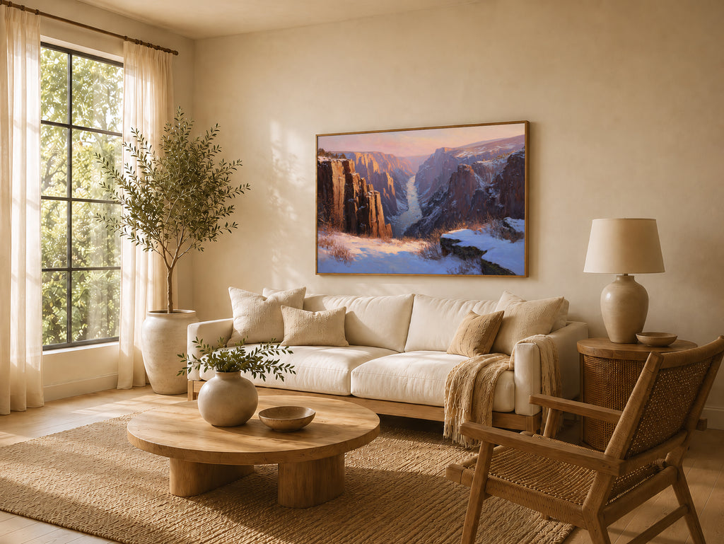 Black Canyon of the Gunnison National Park Winter Sunset Wall Art | Colorado Landscape Painting
