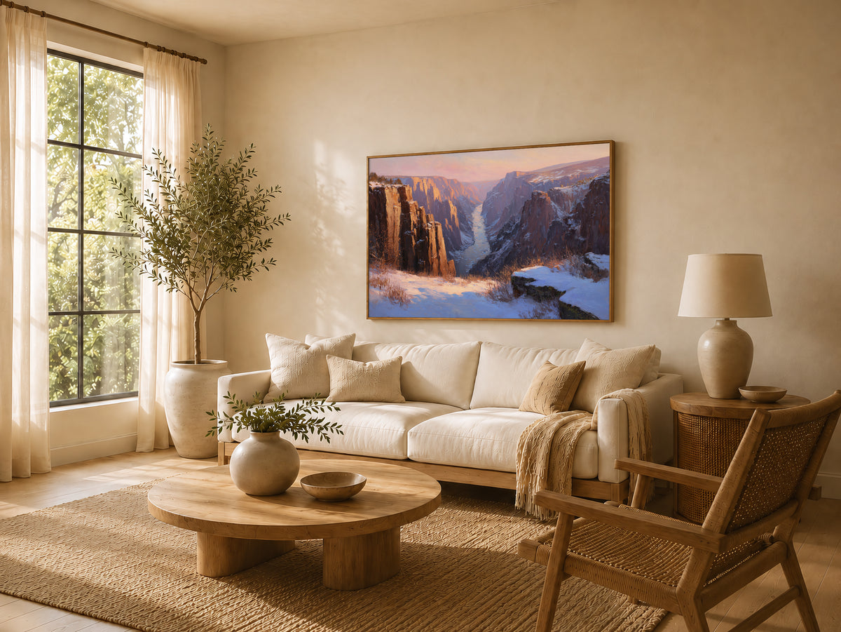 Black Canyon of the Gunnison National Park Winter Sunset Wall Art | Colorado Landscape Painting