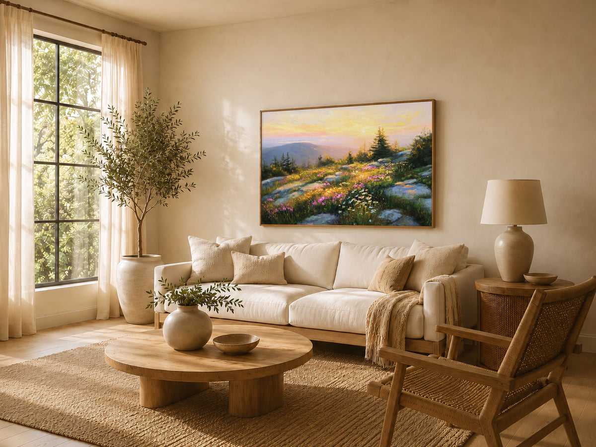 Mount Cadillac Spring Sunset Wall Art | Acadia National Park Maine Landscape Painting
