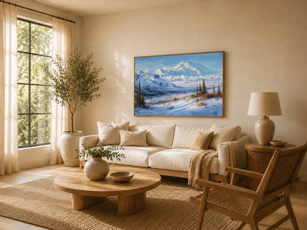 Denali National Park Winter Wall Art | Alaska Mountain Landscape Painting