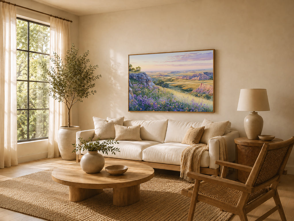 Badlands National Park Spring Sunrise Wall Art | South Dakota Prairie Painting