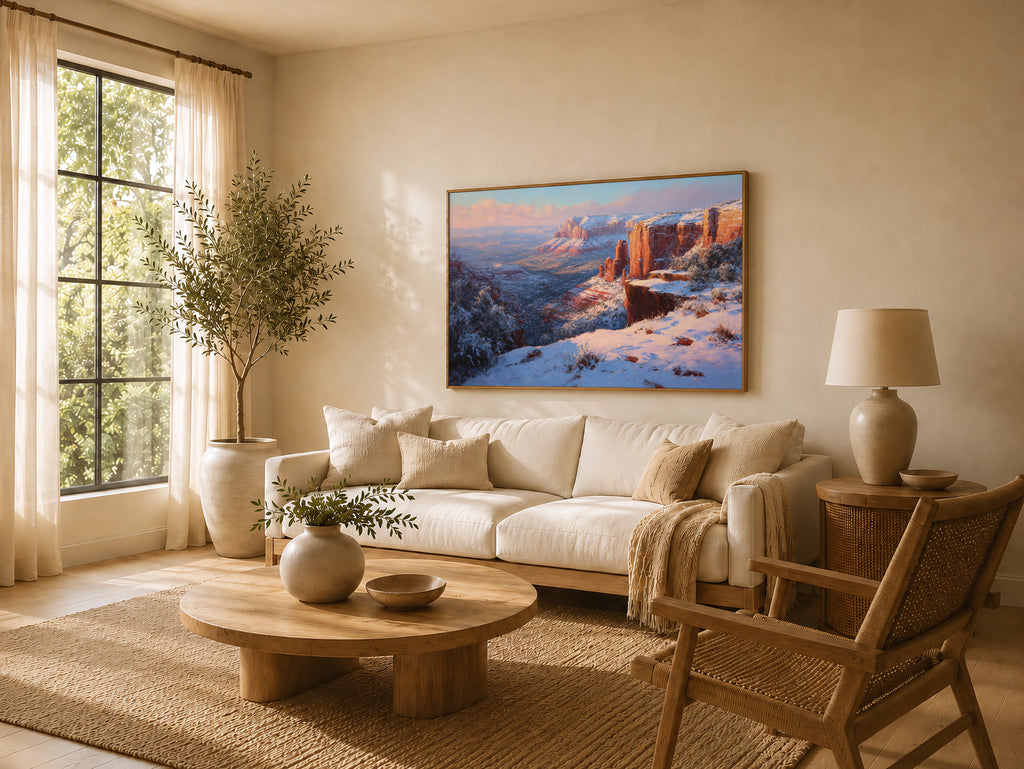 Sedona Winter Sunrise Wall Art | Arizona Red Rock Landscape Painting