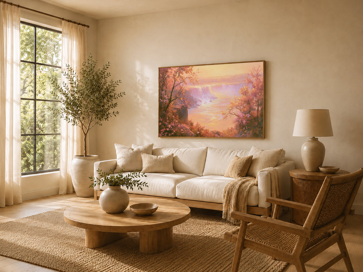 Niagara Falls Spring Sunset Wall Art | Canada New York Landscape Painting